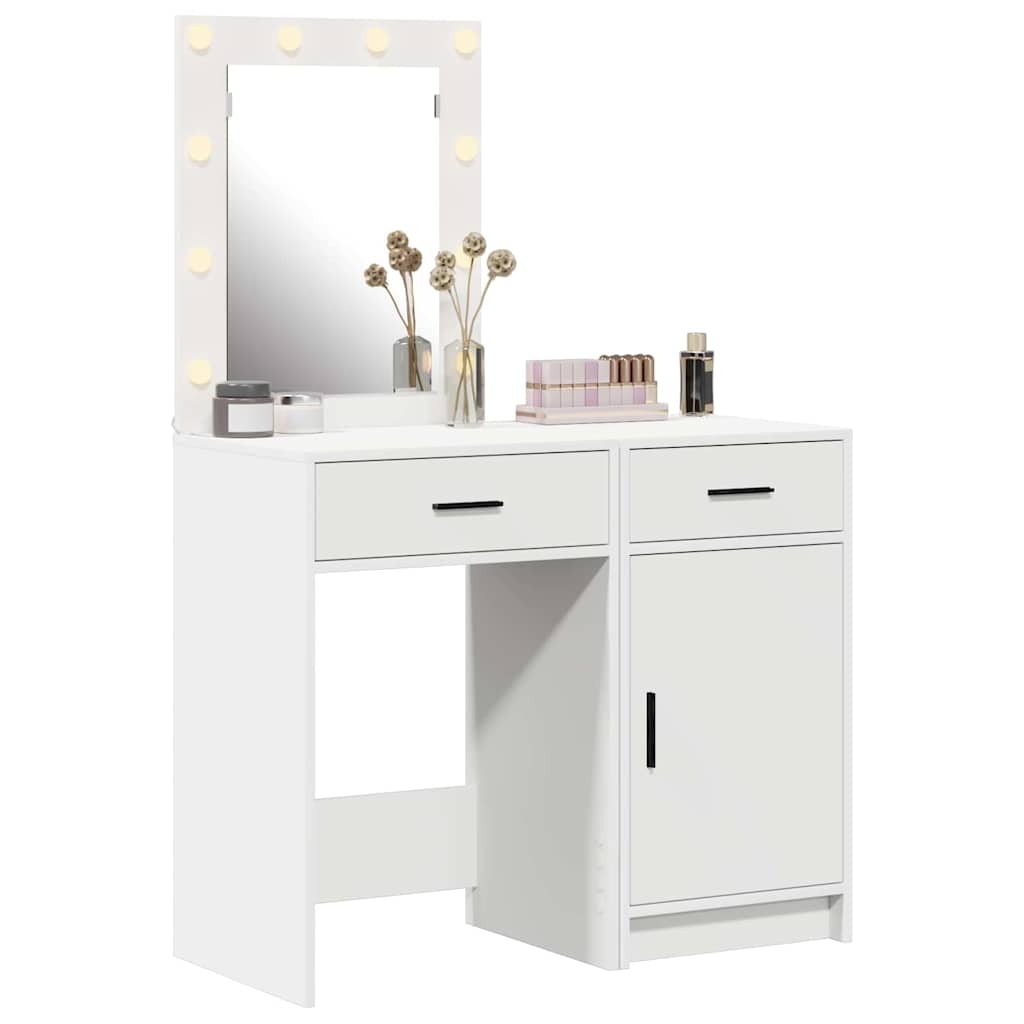 Mesa de tocador con cajón 2 pcs Blanco 50 x 41 x 135 cm