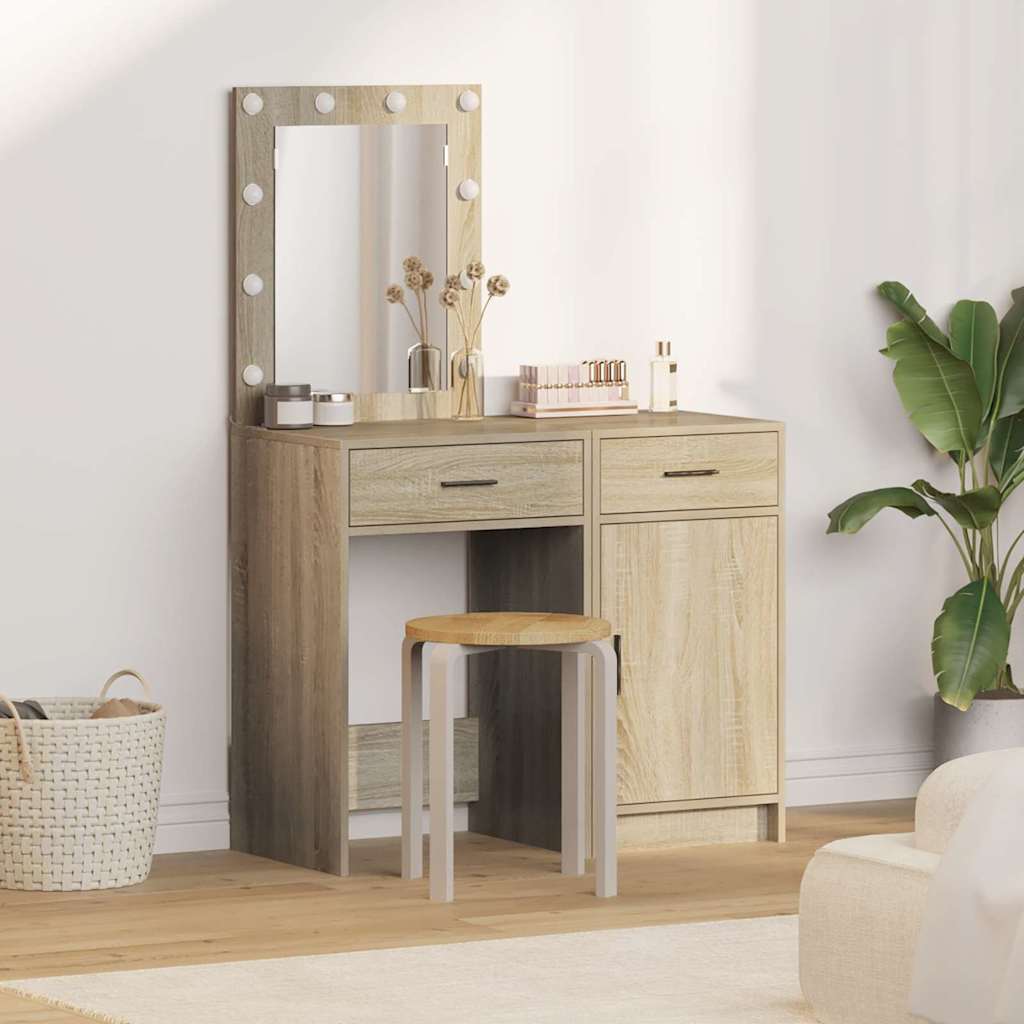 Dressing table with drawer 2 pcs White 50 x 41 x 135 cm