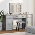 Mesa Tocador con cajón 3 pcs Gris Madera de ingeniería
