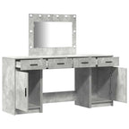 Mesa Tocador con cajón 3 pcs Gris Madera de ingeniería