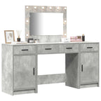 Mesa Tocador con cajón 3 pcs Gris Madera de ingeniería