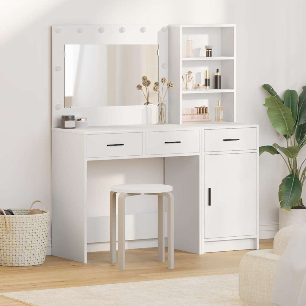 Mesa Tocador con cajón 2 pcs Gris Madera de ingeniería