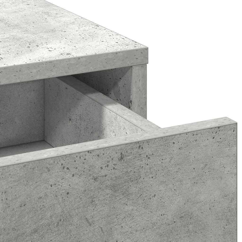 Mesa Tocador con cajón 2 pcs Gris Madera de ingeniería