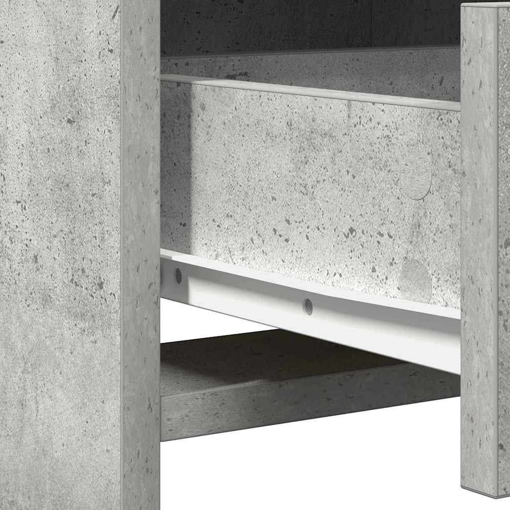Mesa Tocador con cajón 2 pcs Gris Madera de ingeniería