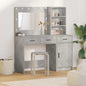 Mesa Tocador con cajón 2 pcs Gris Madera de ingeniería