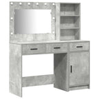 Mesa Tocador con cajón 2 pcs Gris Madera de ingeniería