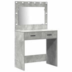Mesa Tocador con cajón 2 pcs Gris Madera de ingeniería