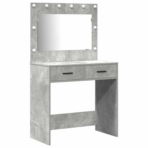 Dressing Table with Drawer 2 pcs Grey Engineered Wood
