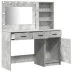 Mesa Tocador con cajón 2 pcs Gris Madera de ingeniería