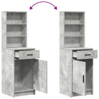 Mesa Tocador con cajón 2 pcs Gris Madera de ingeniería