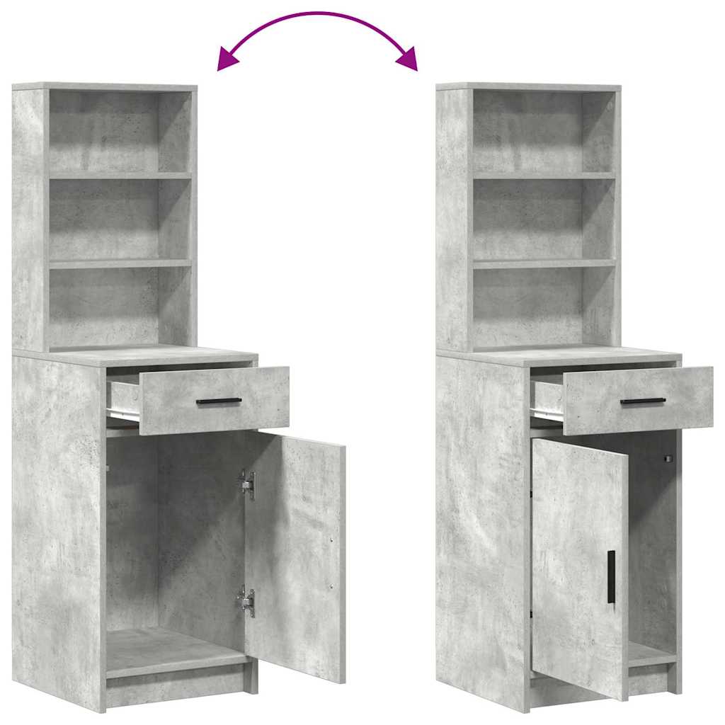 Mesa Tocador con cajón 2 pcs Gris Madera de ingeniería