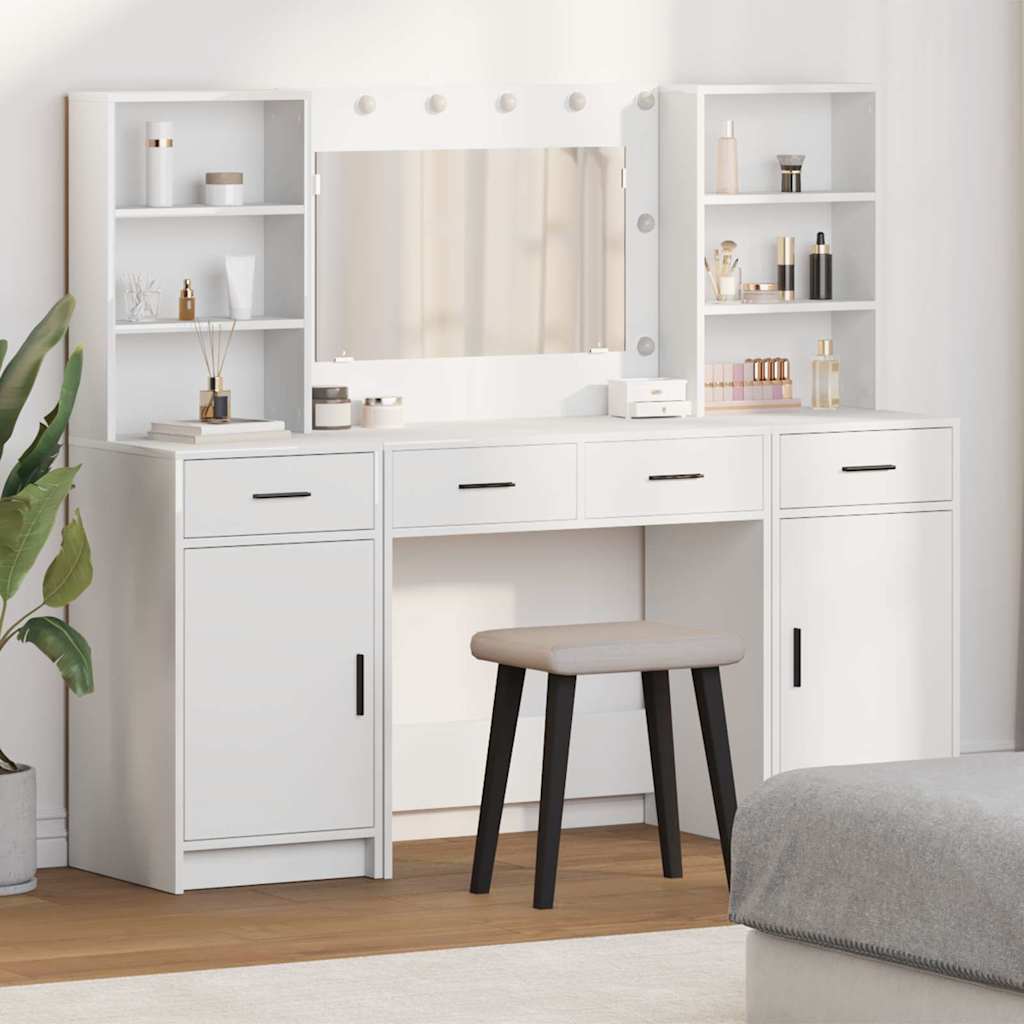 LED Dressing Table Set 3 pcs Concrete Grey