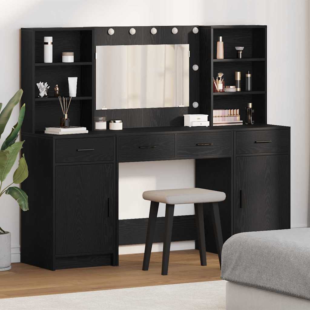 LED Dressing Table Set 3 pcs Concrete Grey