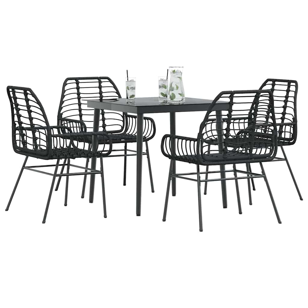 Juego de comedor jardín 2 pzas con cojines ratán sintético gris