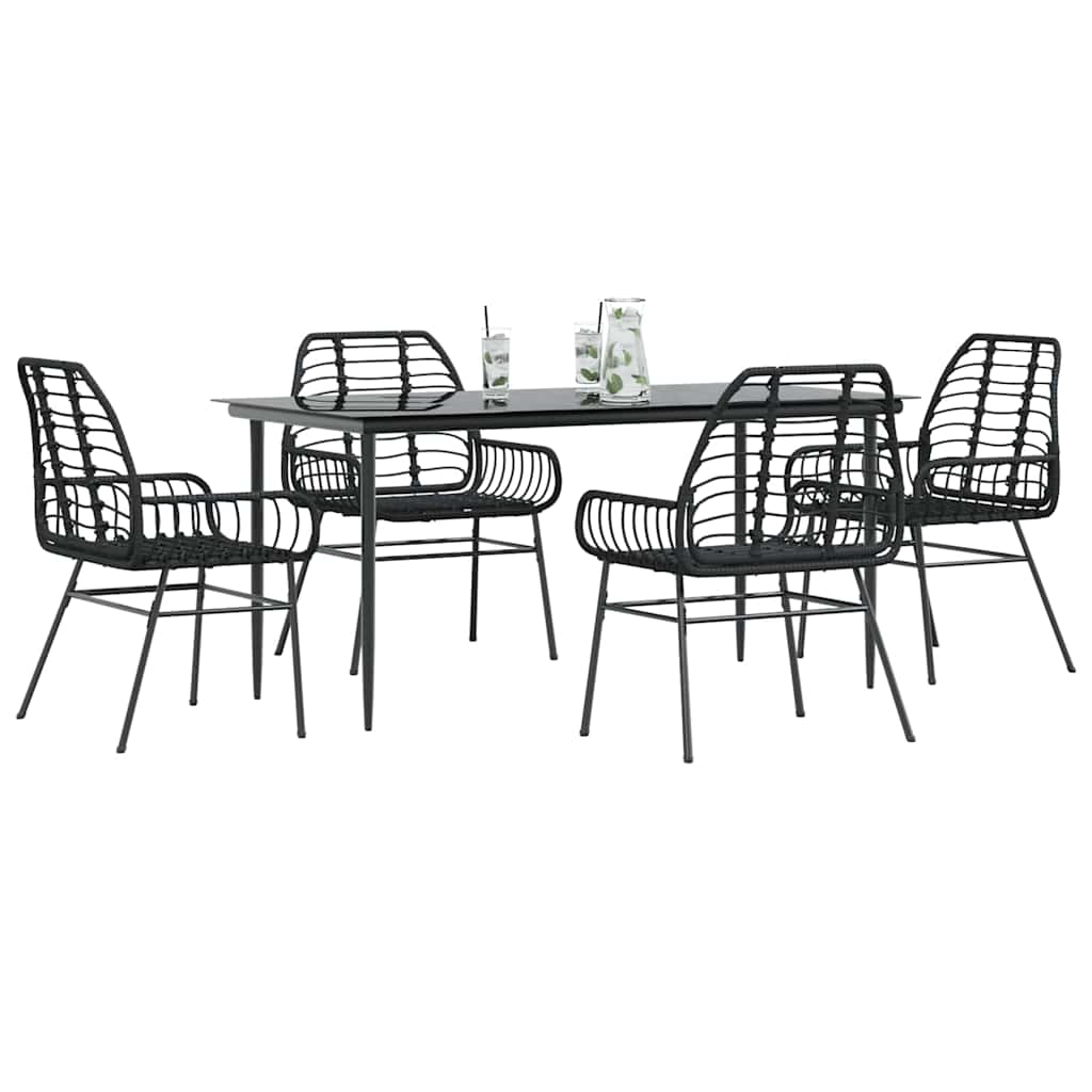 Juego de comedor jardín 2 pzas con cojines ratán sintético gris