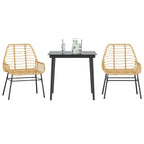 Juego de comedor jardín 2 pzas con cojines ratán sintético gris