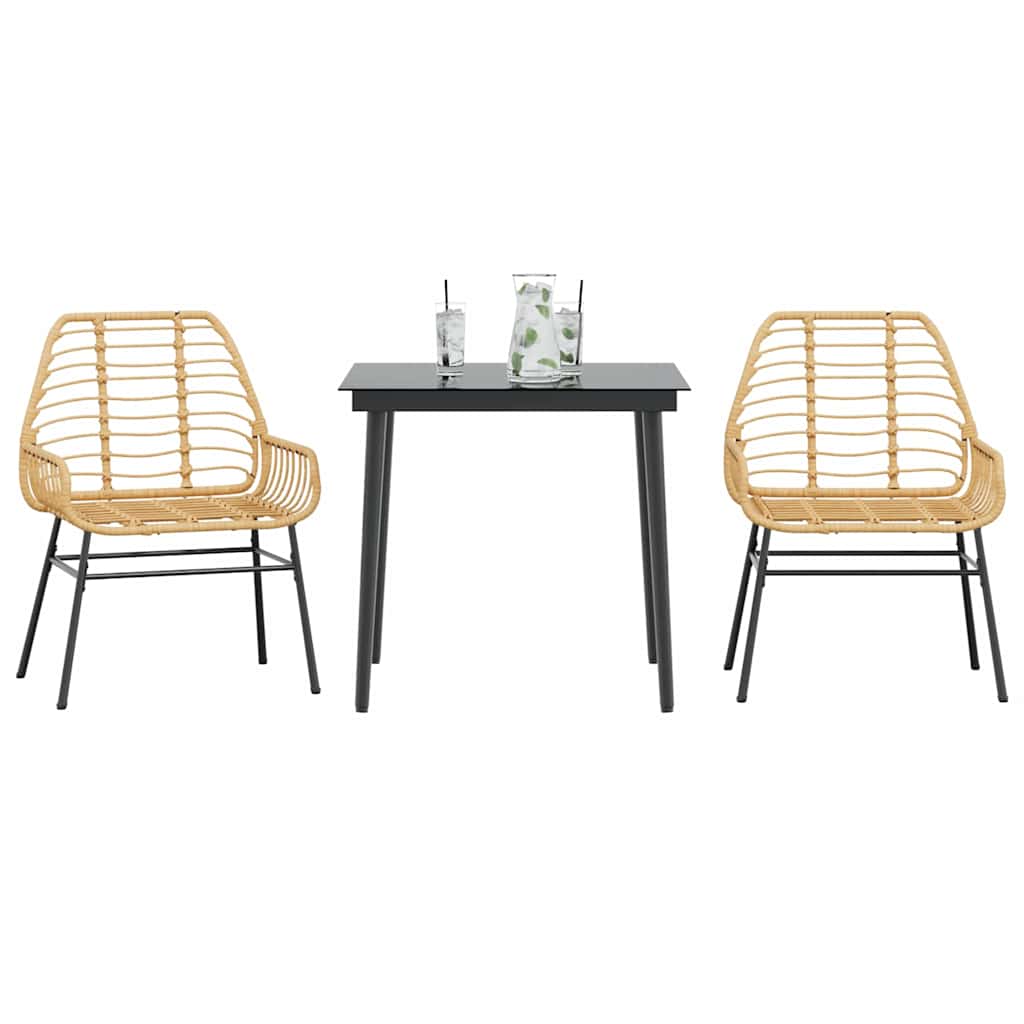 Juego de comedor jardín 2 pzas con cojines ratán sintético gris