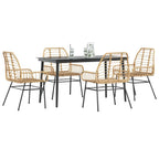 Juego de comedor jardín 2 pzas con cojines ratán sintético gris