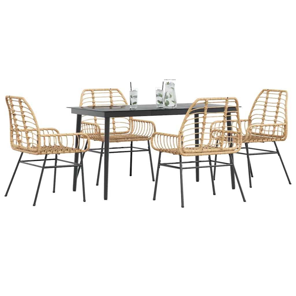 Juego de comedor jardín 2 pzas con cojines ratán sintético gris