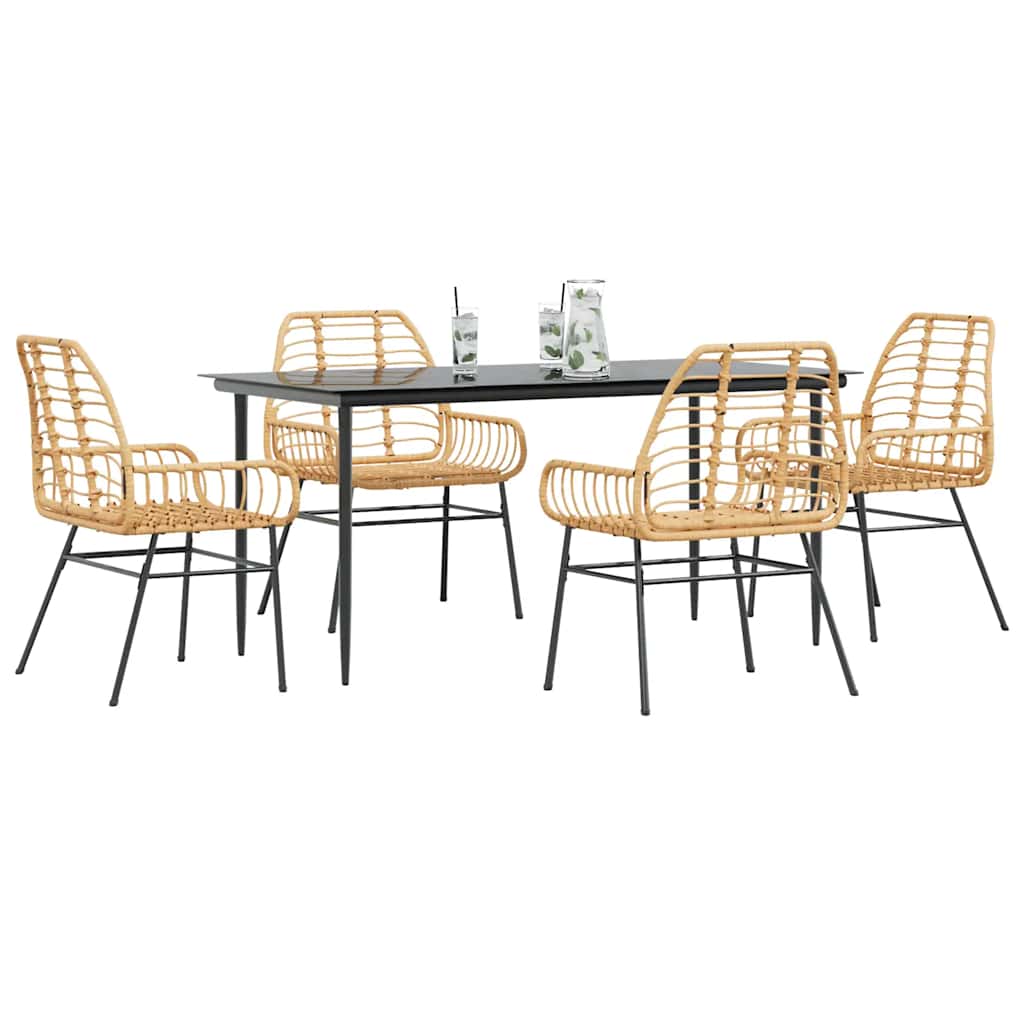 Juego de comedor jardín 2 pzas con cojines ratán sintético gris