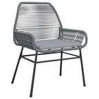 Juego comedor jardín 3 pzas cojines ratán sintético vidrio gris