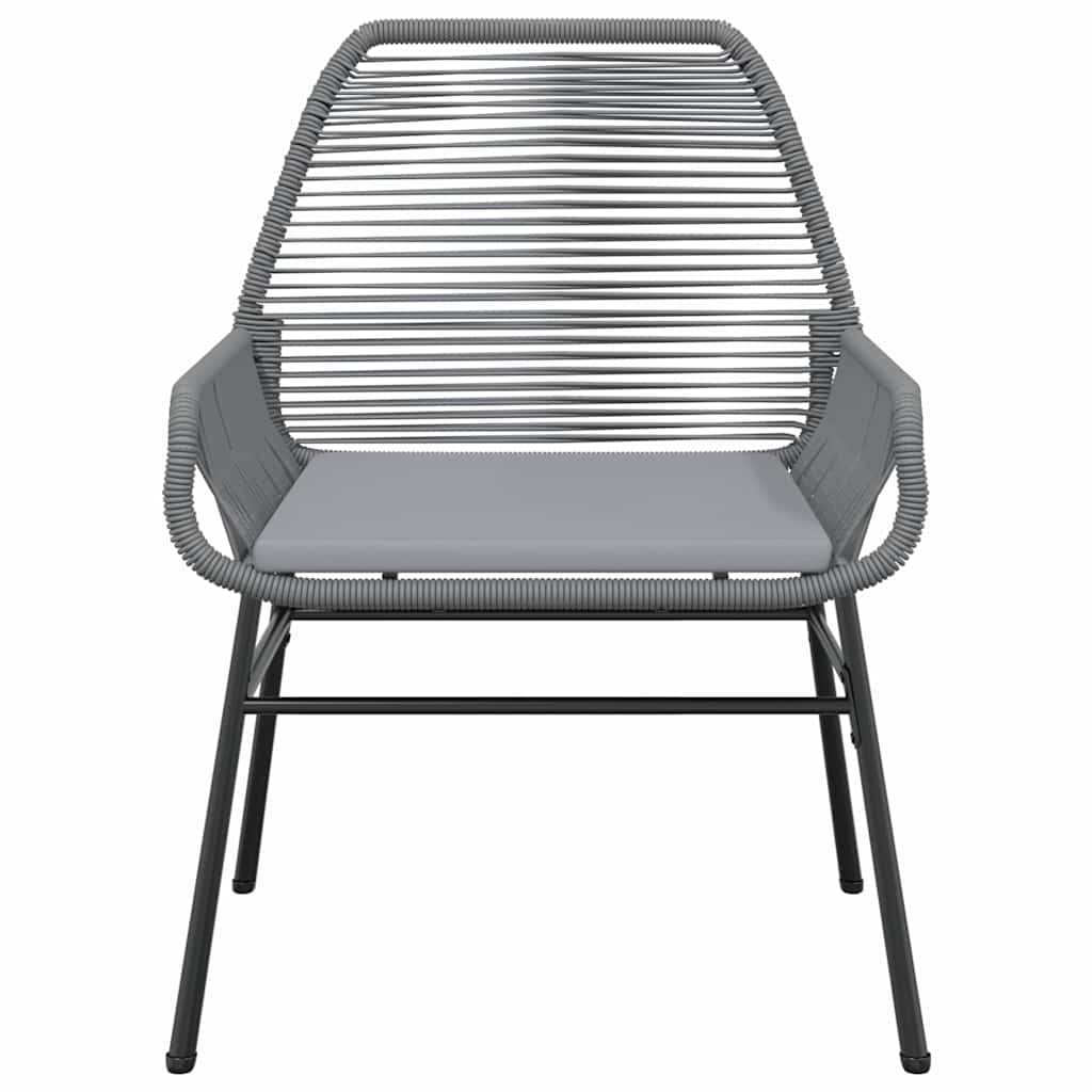 Juego comedor jardín 3 pzas cojines ratán sintético vidrio gris