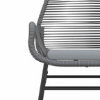 Juego comedor jardín 3 pzas cojines ratán sintético vidrio gris