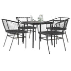 Juego de comedor jardín 2 pzas con cojines ratán sintético gris