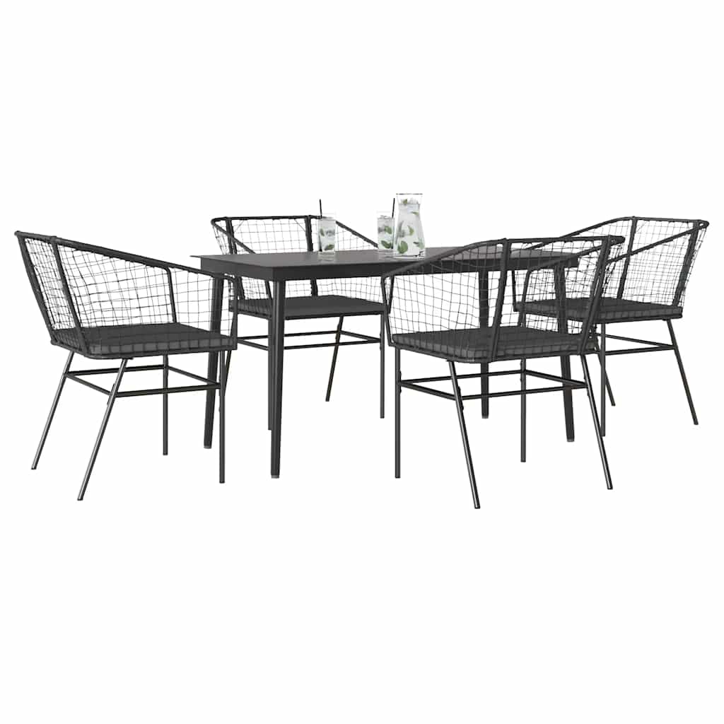 Juego de comedor jardín 2 pzas con cojines ratán sintético gris
