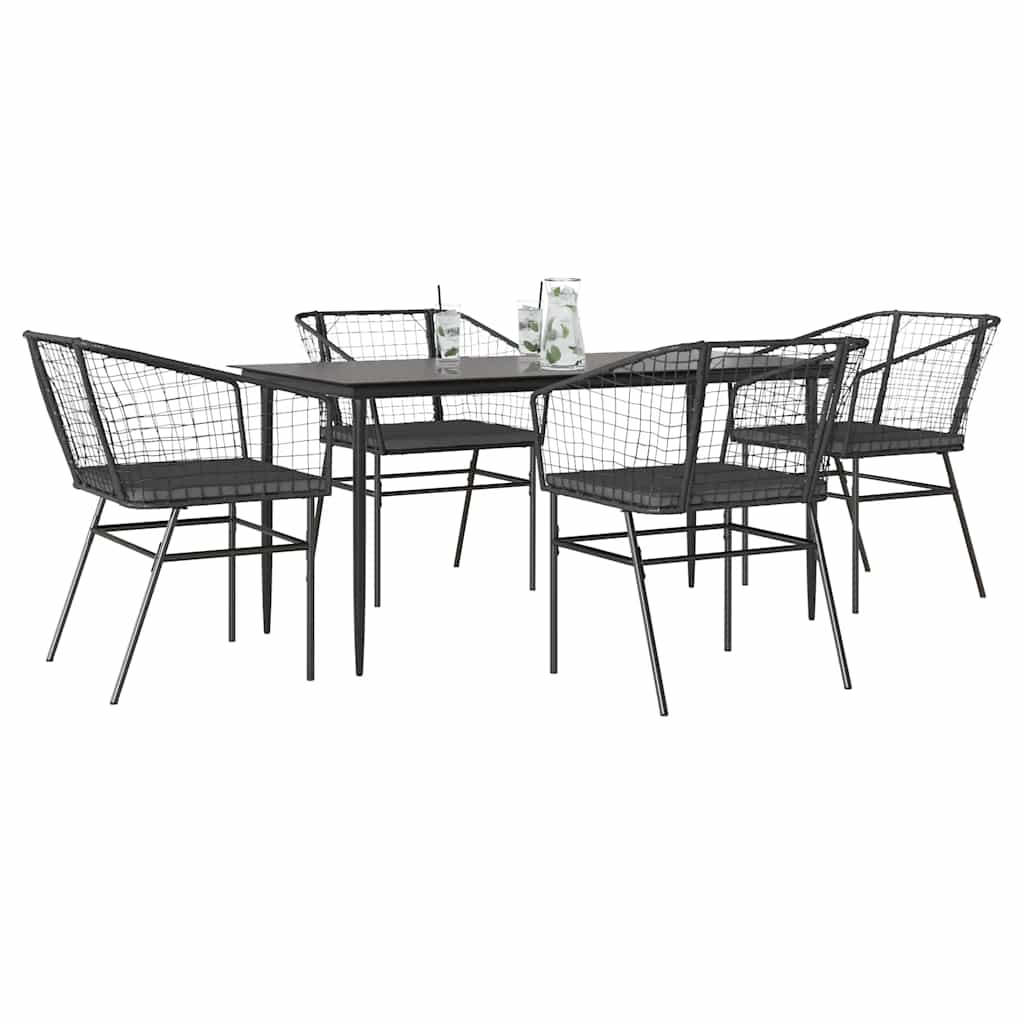 Juego de comedor jardín 2 pzas con cojines ratán sintético gris