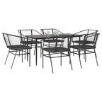 Juego de comedor para jardín 9 piezas textilene negro