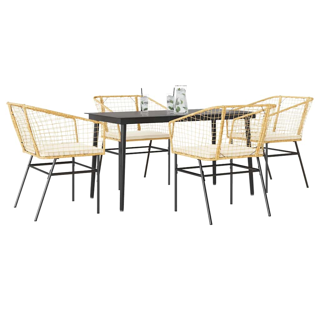Juego de comedor jardín 2 pzas con cojines ratán sintético gris