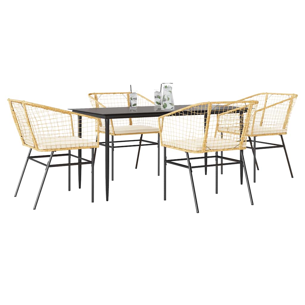 Juego de comedor jardín 2 pzas con cojines ratán sintético gris