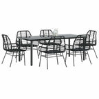 Juego de comedor jardín 2 pzas con cojines ratán sintético gris