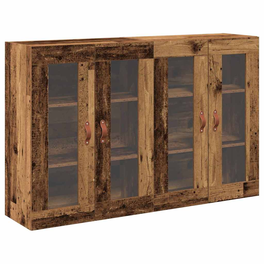 Armarios de pared 2 pcs Madera envejecida 69,5 x 34 x 90 cm