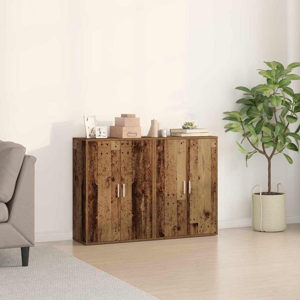 Aparador 2 pcs Madera vieja 60 x 31 x 84 cm