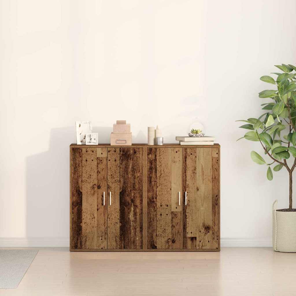 Aparador 2 pcs Madera vieja 60 x 31 x 84 cm