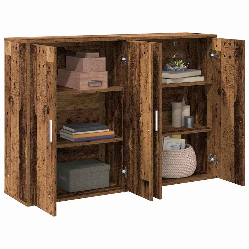 Aparador 2 pcs Madera vieja 60 x 31 x 84 cm