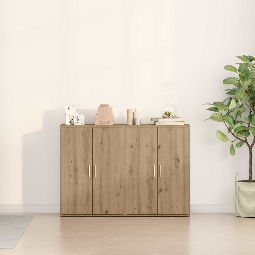 Aparador 2 pcs Roble artesanal 60 x 31 x 84 cm
