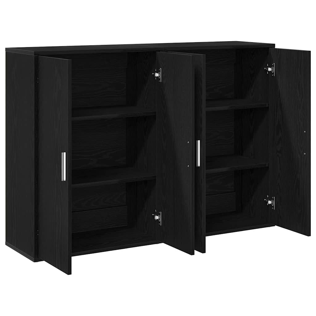 Aparador 2 pcs Roble Negro 60 x 31 x 84 cm Madera de ingeniería