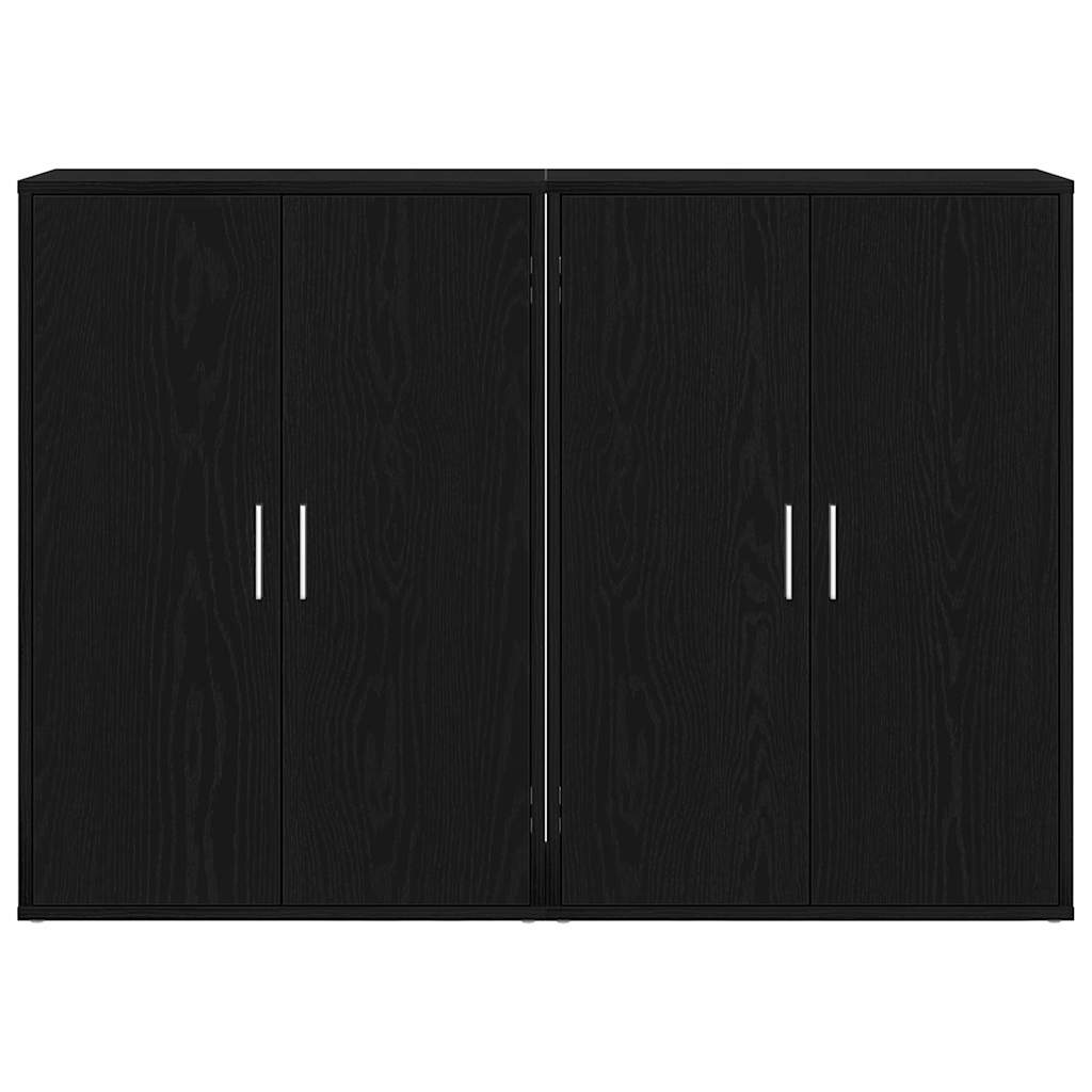 Aparador 2 pcs Roble Negro 60 x 31 x 84 cm Madera de ingeniería