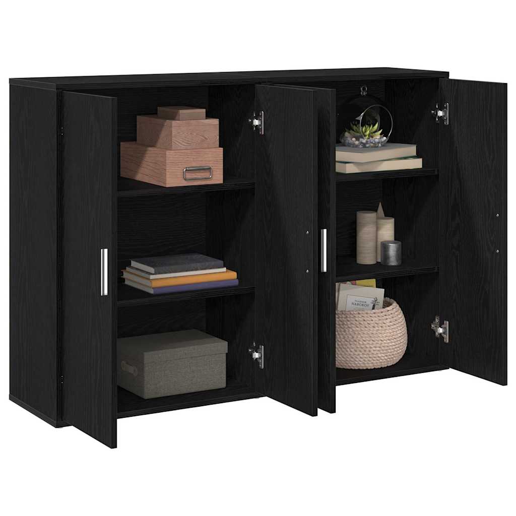 Aparador 2 pcs Roble Negro 60 x 31 x 84 cm Madera de ingeniería