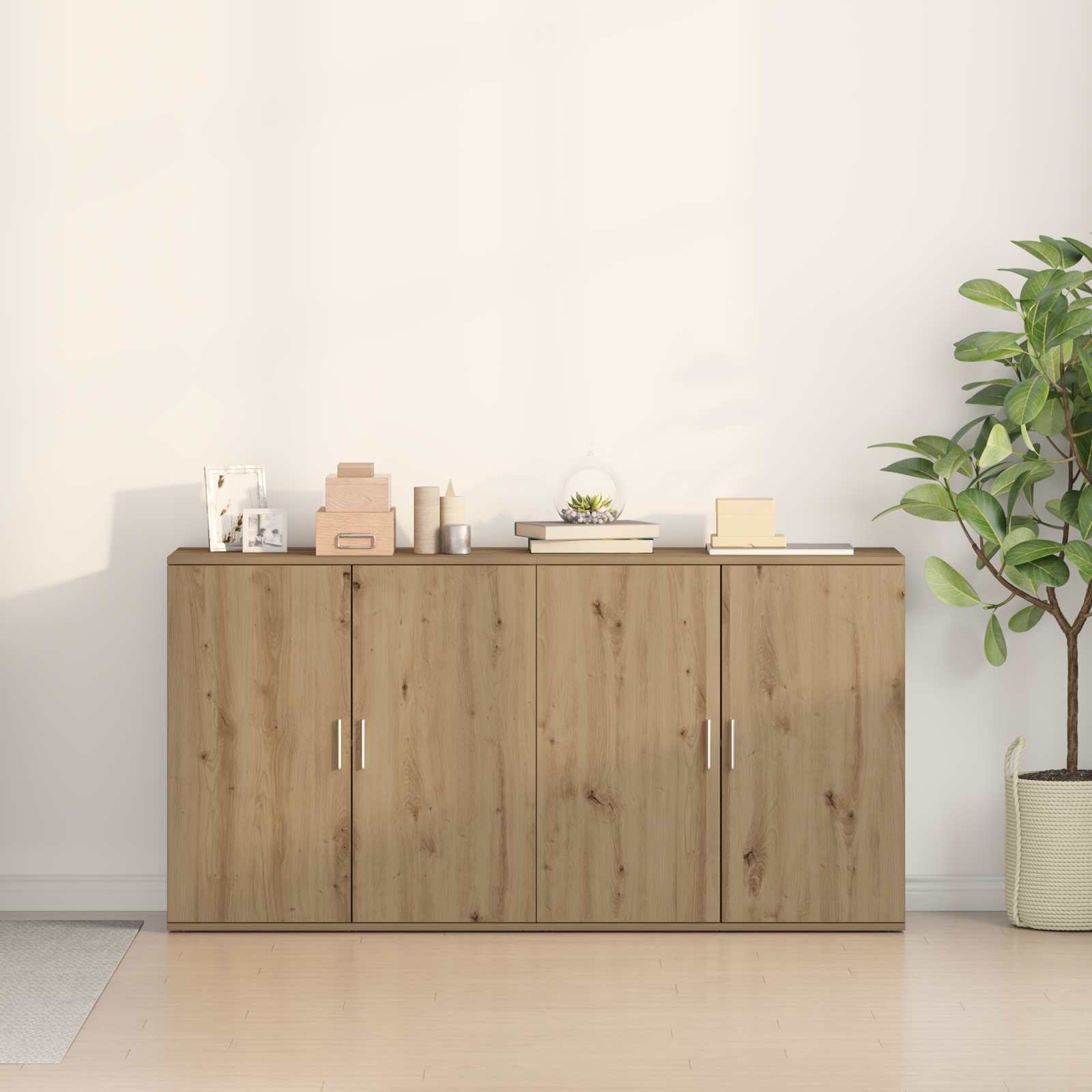 Aparador 2 pcs Roble artesanal 79 x 38 x 80 cm