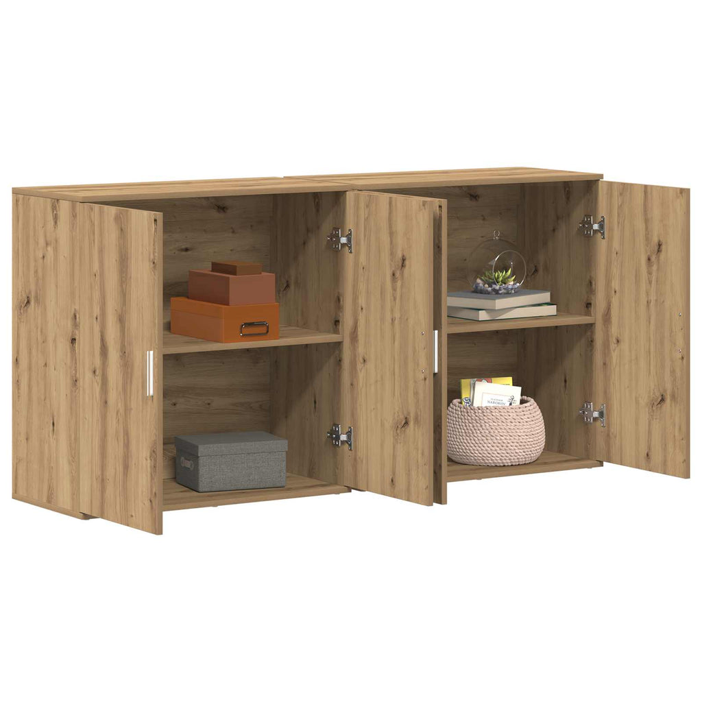 Aparador 2 pcs Roble artesanal 79 x 38 x 80 cm