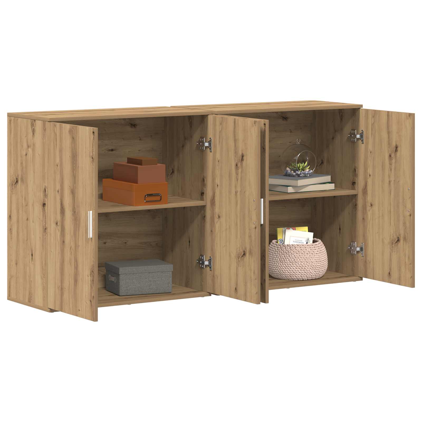 Aparador 2 pcs Roble artesanal 79 x 38 x 80 cm