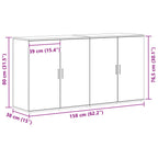 Aparador 2 pcs Roble artesanal 79 x 38 x 80 cm