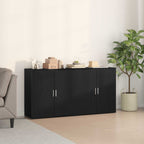 Aparador 2 pcs Roble Negro 79 x 38 x 80 cm Madera de ingeniería