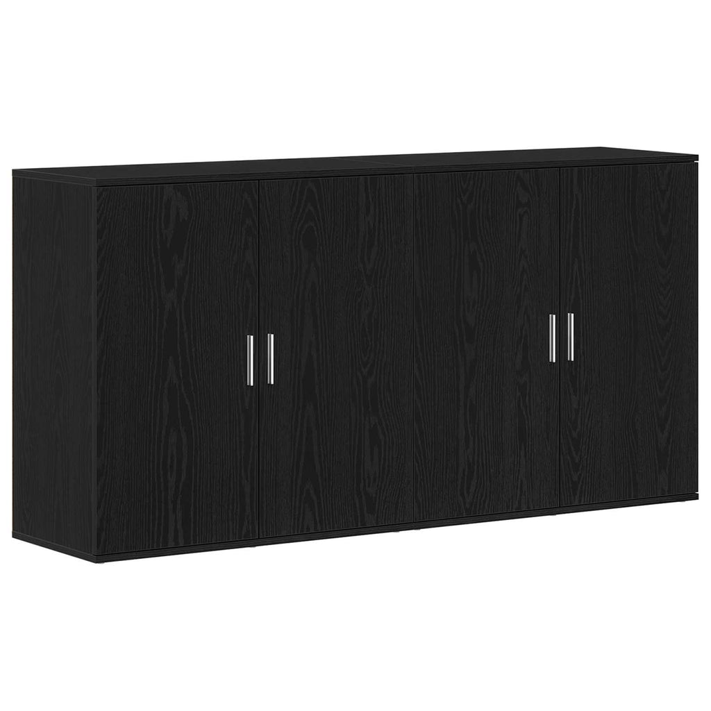 Aparador 2 pcs Roble Negro 79 x 38 x 80 cm Madera de ingeniería