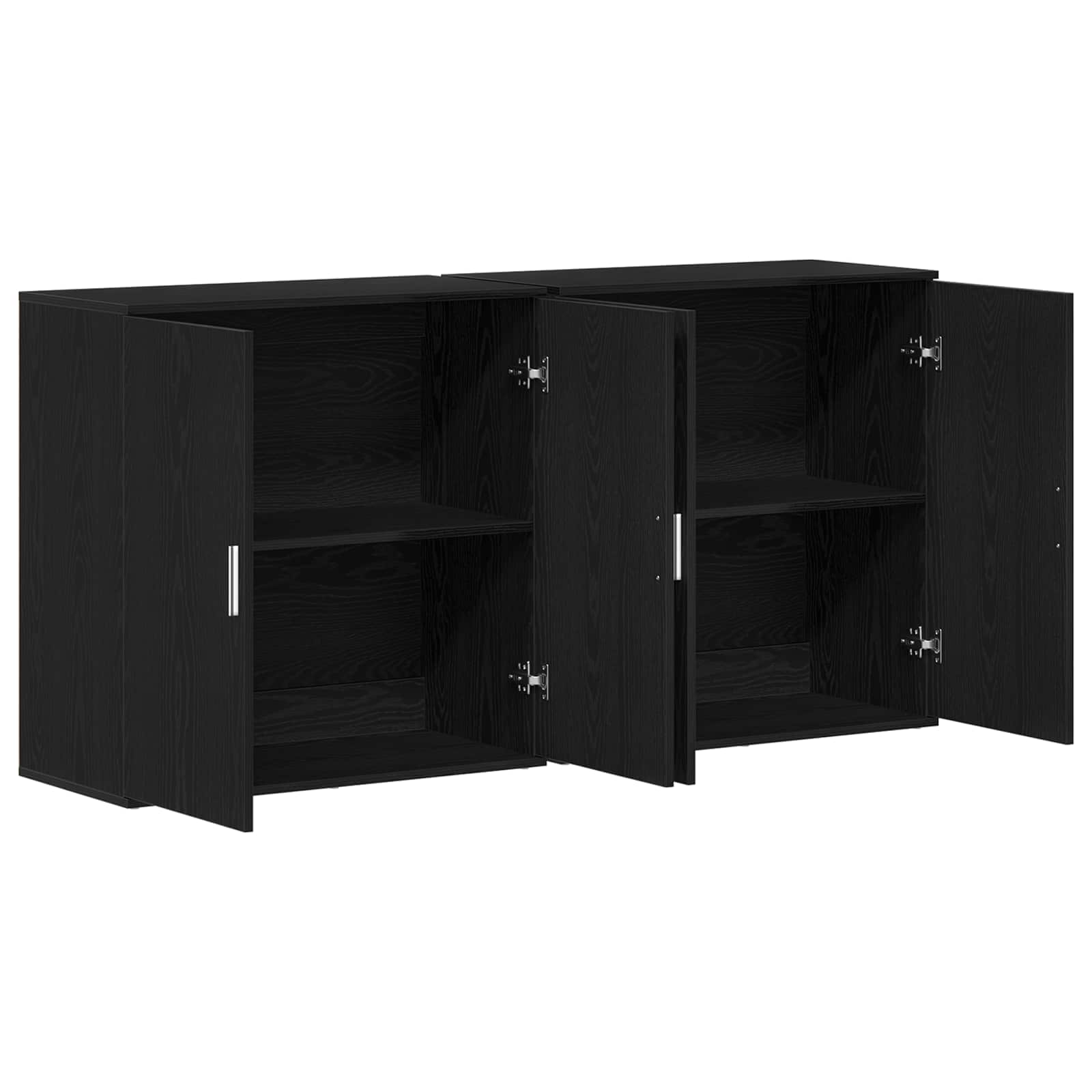 Aparador 2 pcs Roble Negro 79 x 38 x 80 cm Madera de ingeniería