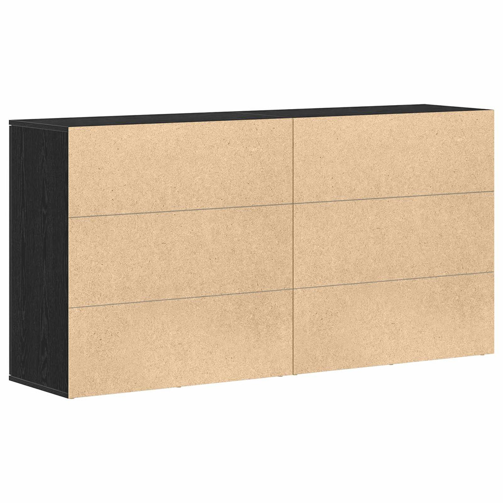 Aparador 2 pcs Roble Negro 79 x 38 x 80 cm Madera de ingeniería